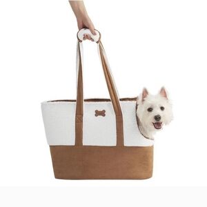 Like New Koolaburra White and Brown Pet Carrier Tote